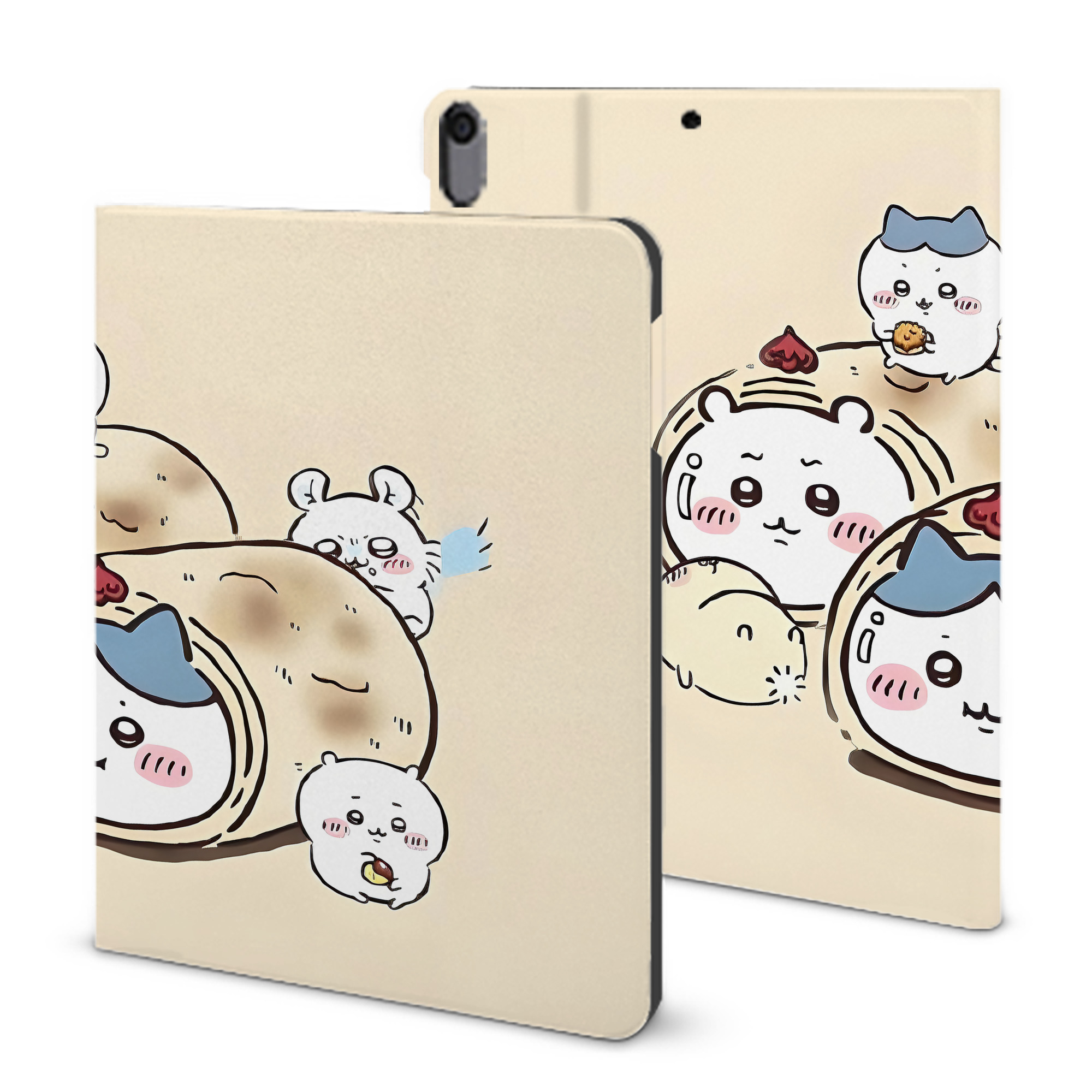 （画像用） ちいかわ Chii-kawa IPad ケース ブック型 PUレザー TPU 耐衝撃 軽量 薄型 ペン収納なし 全面保護 IPad 各モデル対応